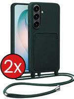 BTH BTH Samsung Galaxy S26 Hoesje Pashouder met Koord - Donkergroen - 2 PACK