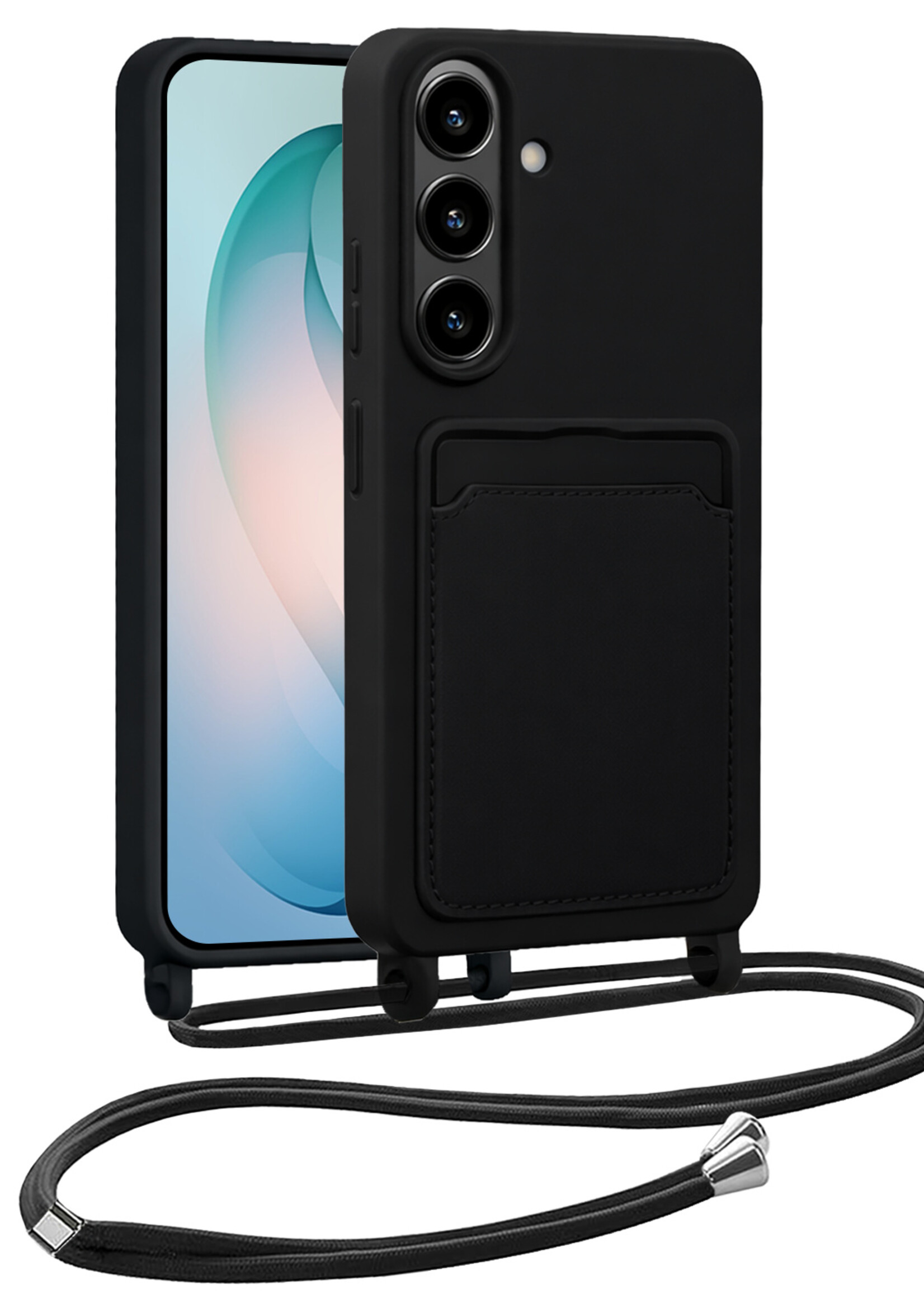 BTH BTH Samsung Galaxy S26 Hoesje Pashouder met Koord - Zwart