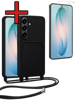 BTH BTH Samsung Galaxy S26 Hoesje Pashouder met Koord Met Screenprotector - Zwart