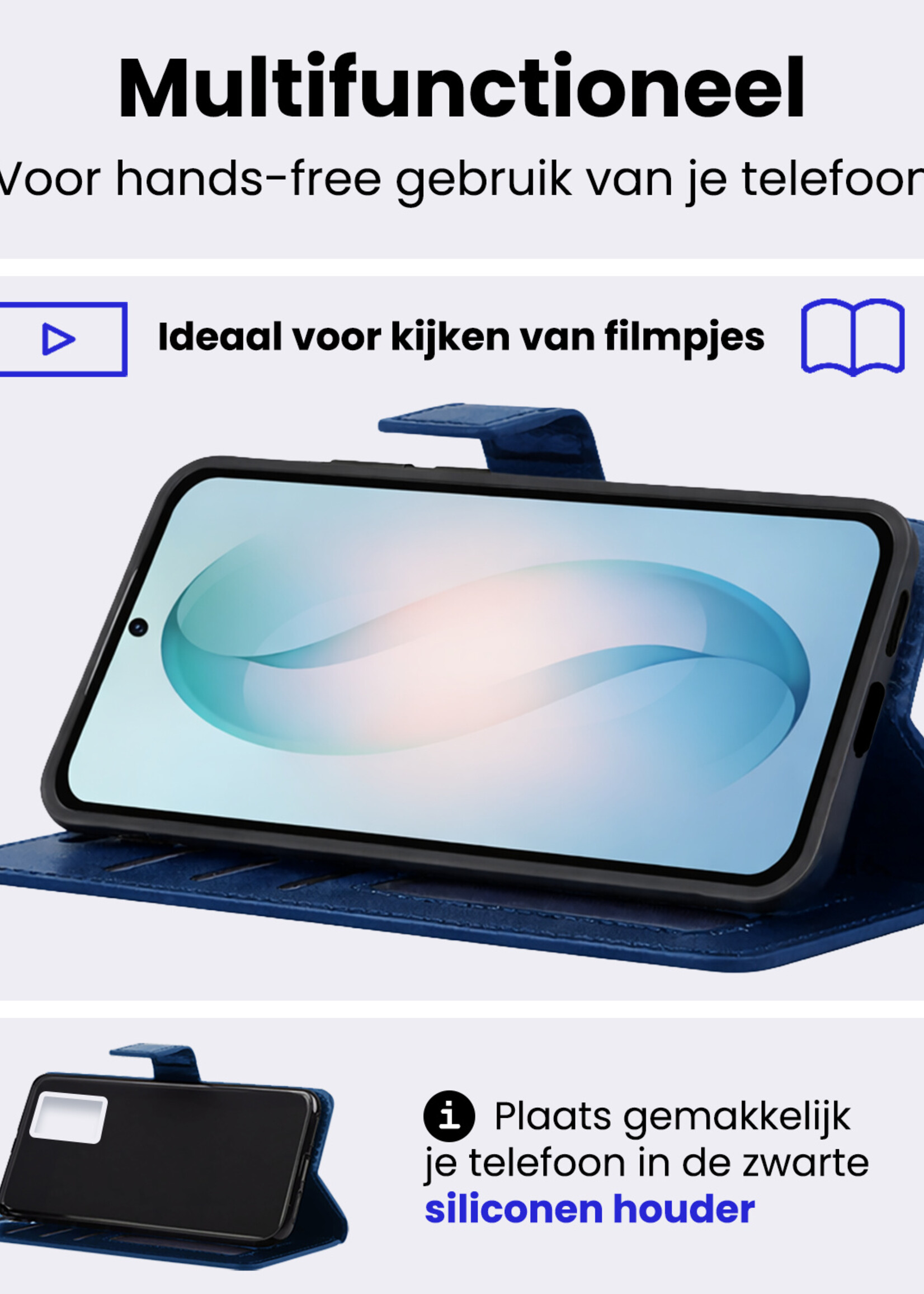 BTH BTH Samsung Galaxy S26 Hoesje Bookcase - Donkerblauw