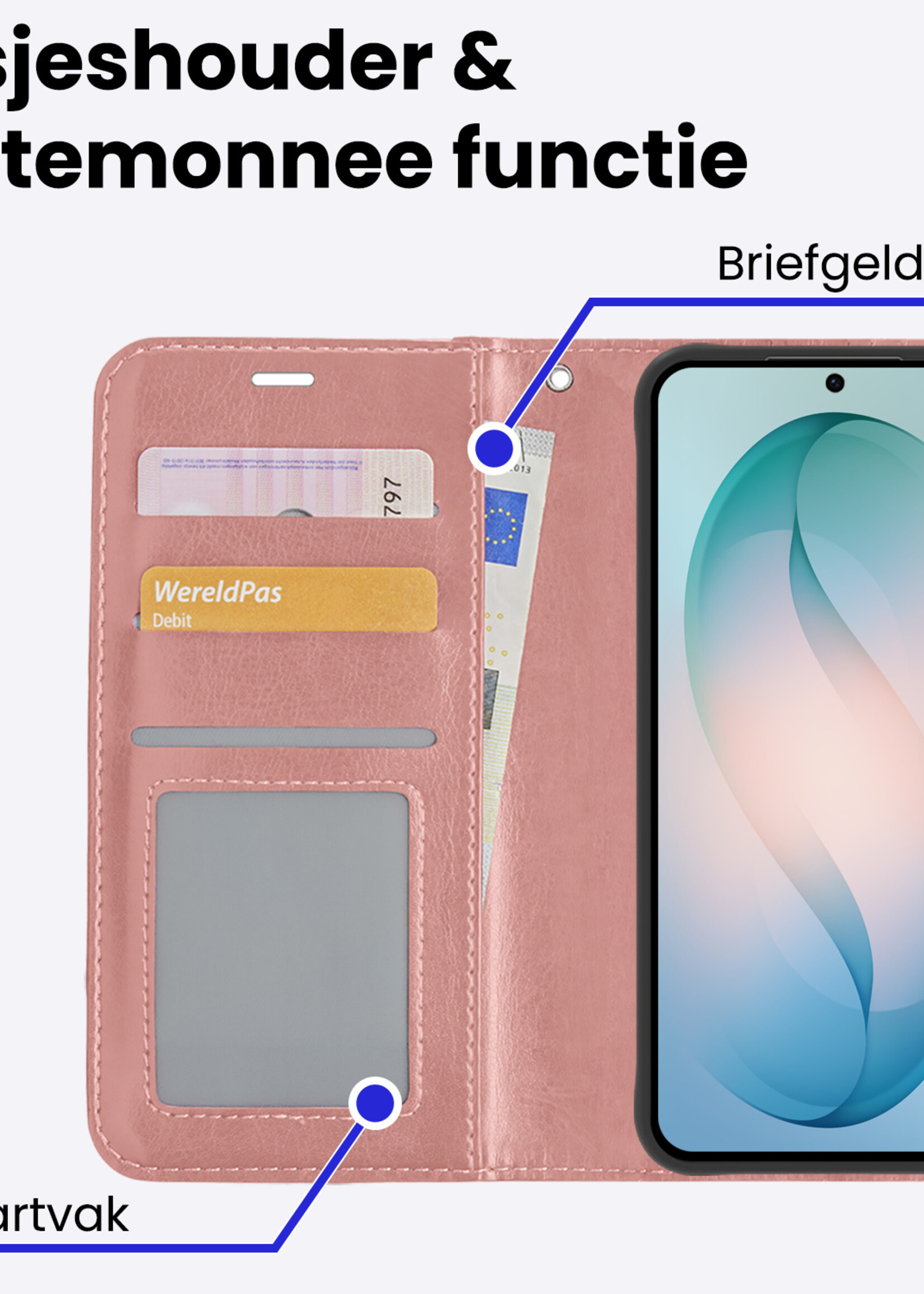 BTH BTH Samsung Galaxy S26 Hoesje Bookcase - Rose Goud