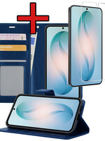 BTH BTH Samsung Galaxy S26 Hoesje Bookcase Met Screenprotector - Donkerblauw