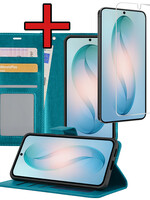 BTH BTH Samsung Galaxy S26 Hoesje Bookcase Met Screenprotector - Turquoise