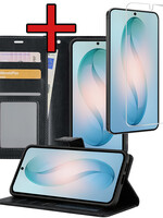 BTH BTH Samsung Galaxy S26 Hoesje Bookcase Met Screenprotector - Zwart