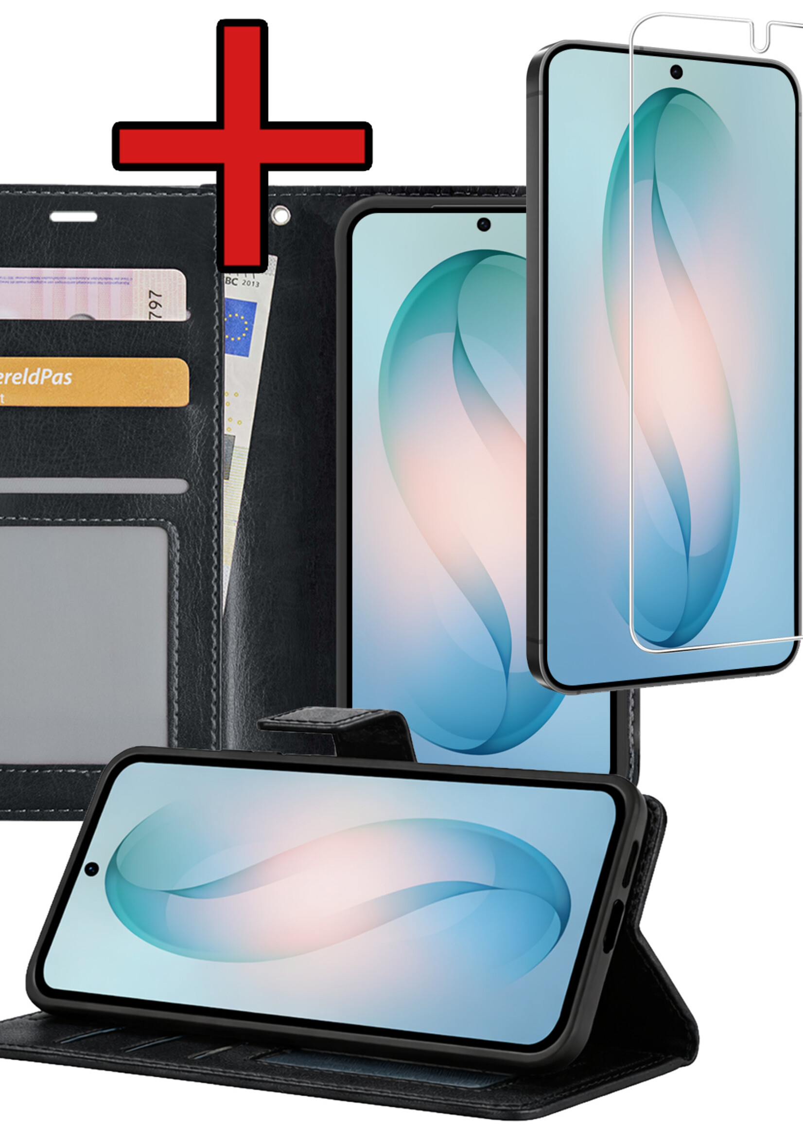 BTH BTH Samsung Galaxy S26 Hoesje Bookcase Met Screenprotector - Zwart