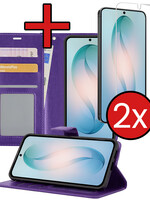 BTH BTH Samsung Galaxy S26 Hoesje Bookcase Met 2x Screenprotector - Paars