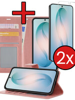 BTH BTH Samsung Galaxy S26 Hoesje Bookcase Met 2x Screenprotector - Rose Goud