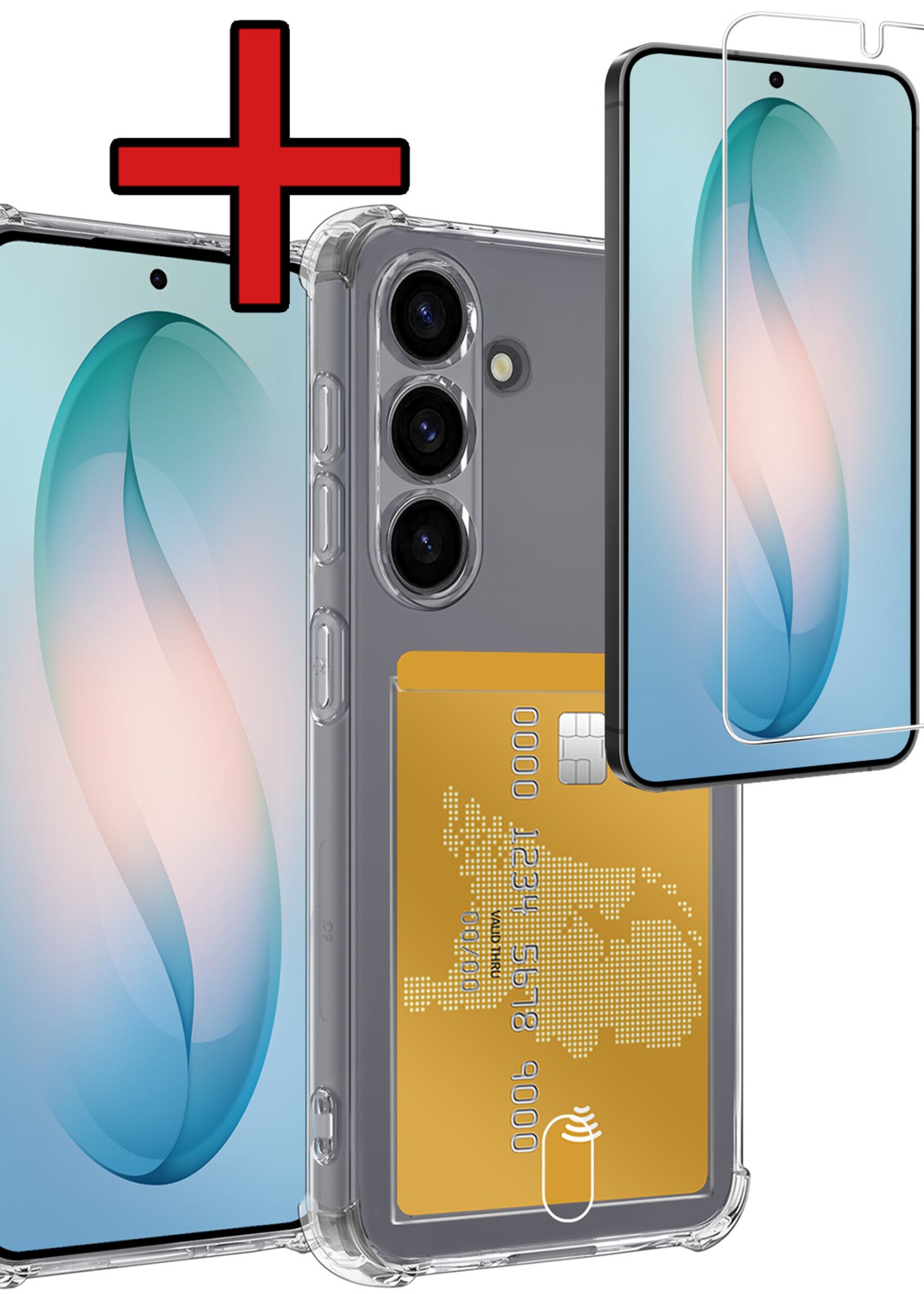 BTH BTH Samsung Galaxy S26 Plus Hoesje Pashouder Met Screenprotector