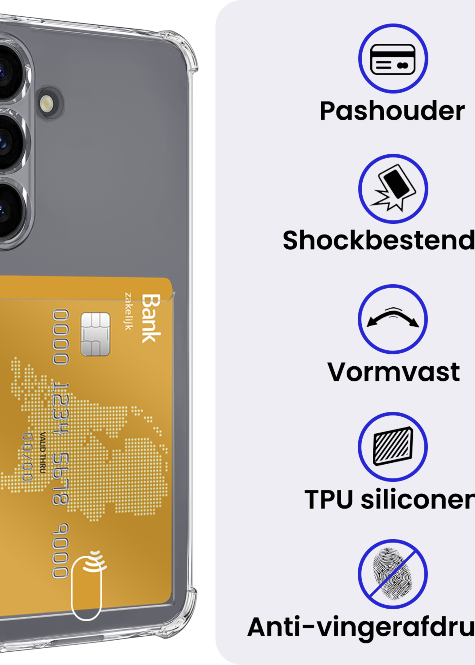 BTH BTH Samsung Galaxy S26 Plus Hoesje Pashouder Met Screenprotector