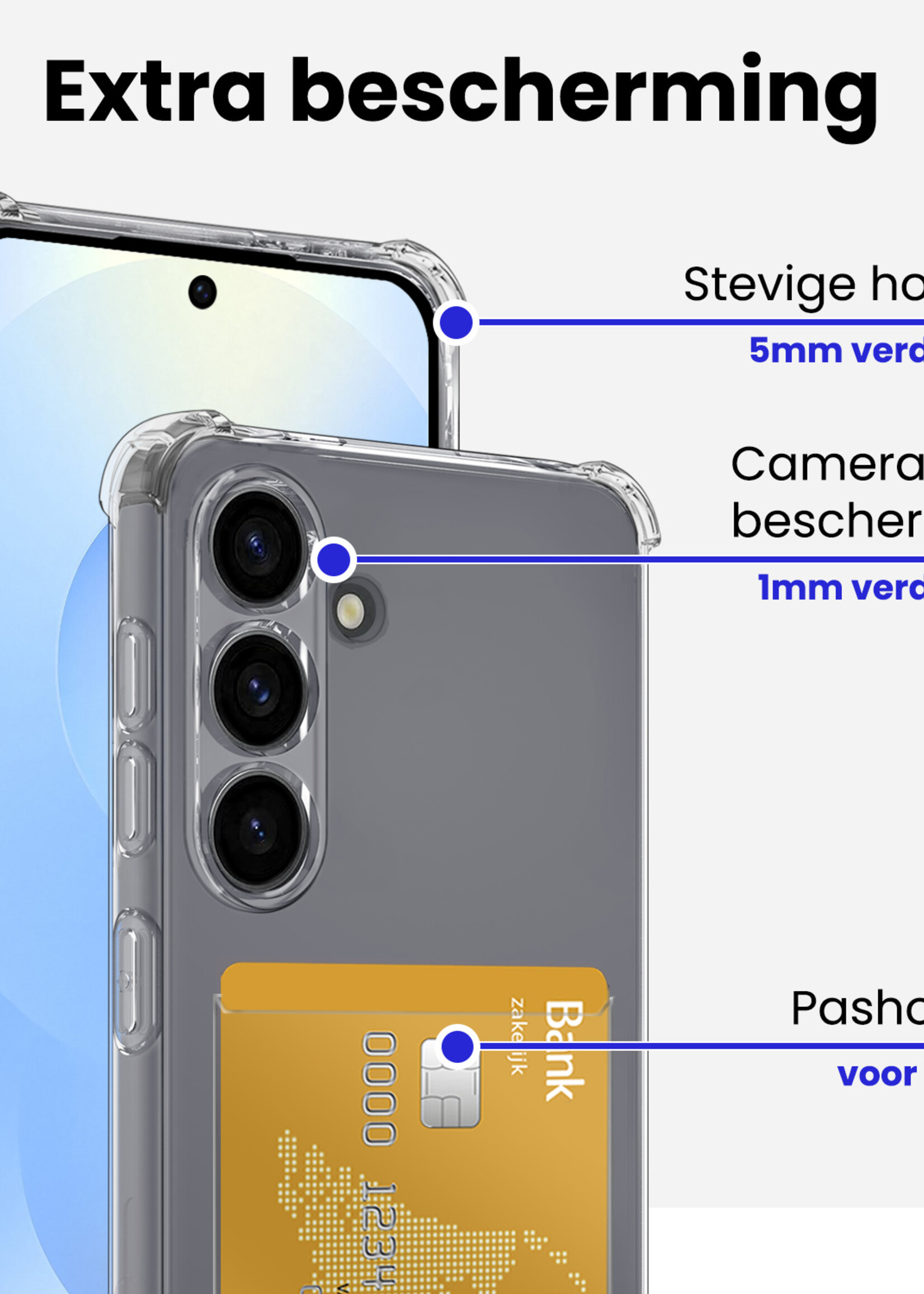 BTH BTH Samsung Galaxy S26 Plus Hoesje Pashouder Met 2x Screenprotector
