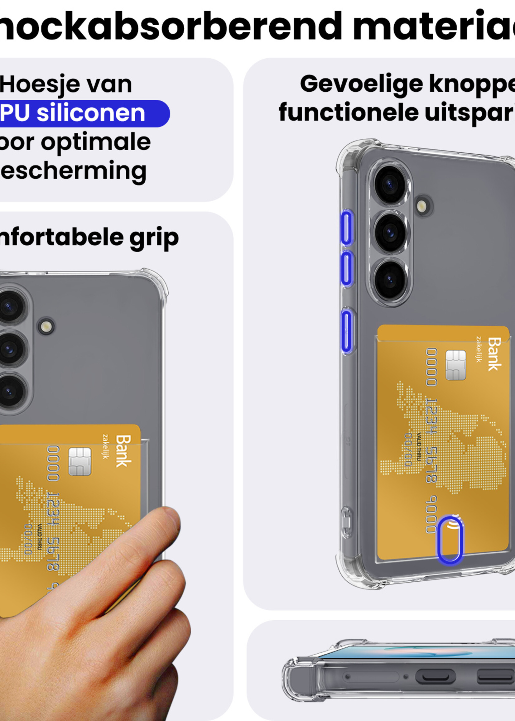 BTH BTH Samsung Galaxy S26 Plus Hoesje Pashouder Met 2x Screenprotector