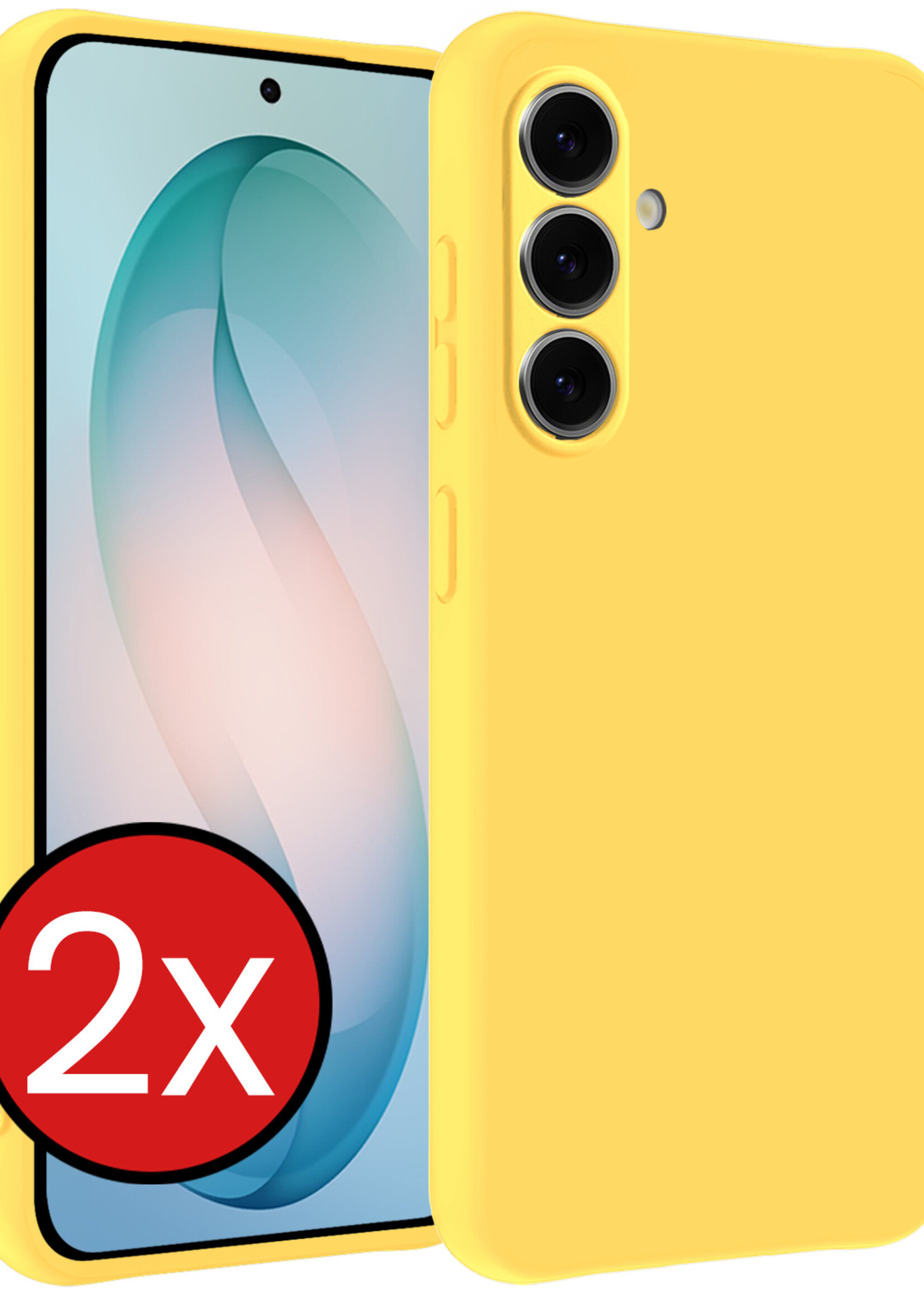 BTH BTH Samsung Galaxy S26 Plus Hoesje Siliconen - Geel - 2 PACK