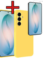 BTH BTH Samsung Galaxy S26 Plus Hoesje Siliconen Met Screenprotector - Geel