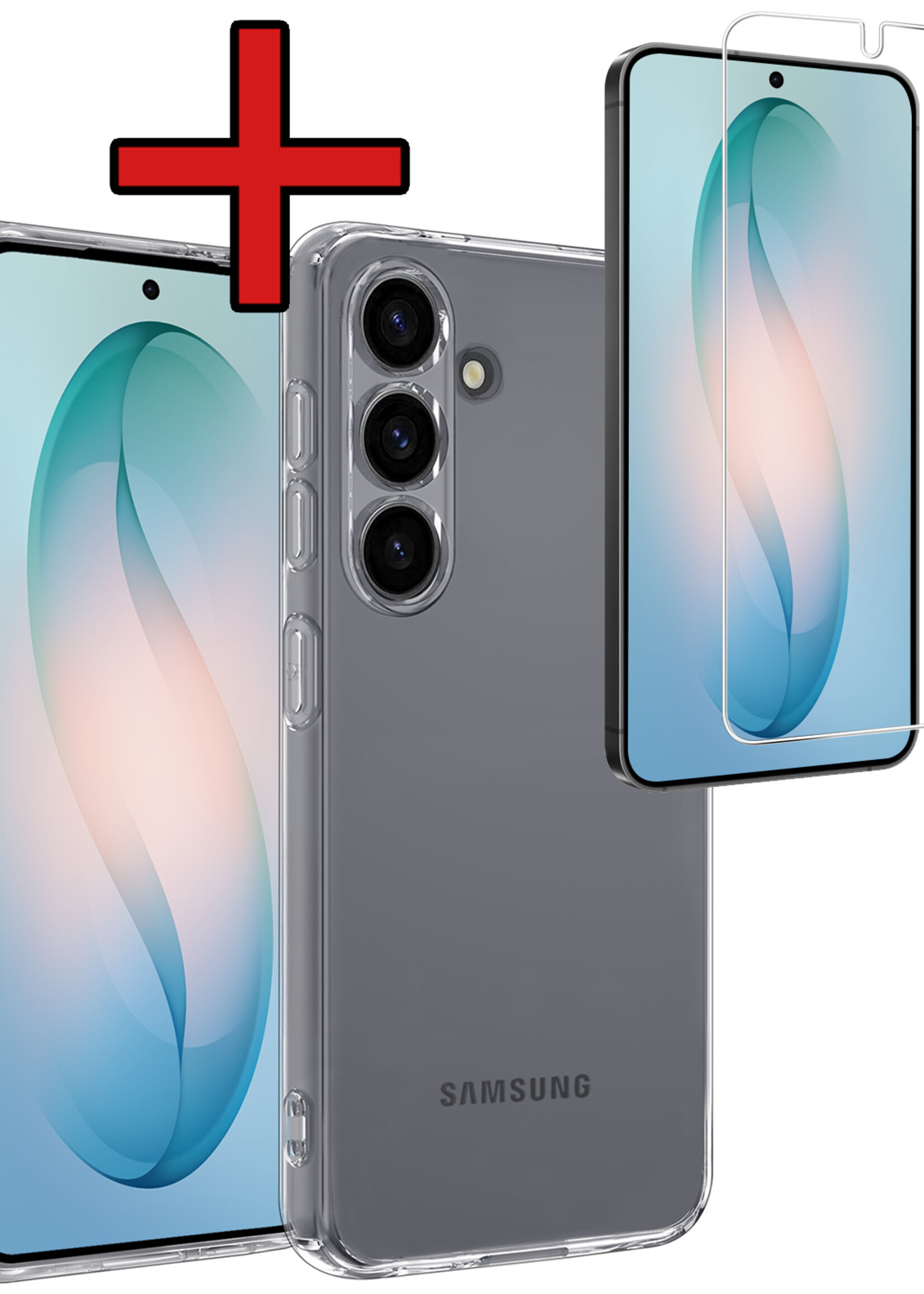 BTH BTH Samsung Galaxy S26 Plus Hoesje Siliconen Met Screenprotector - Transparant