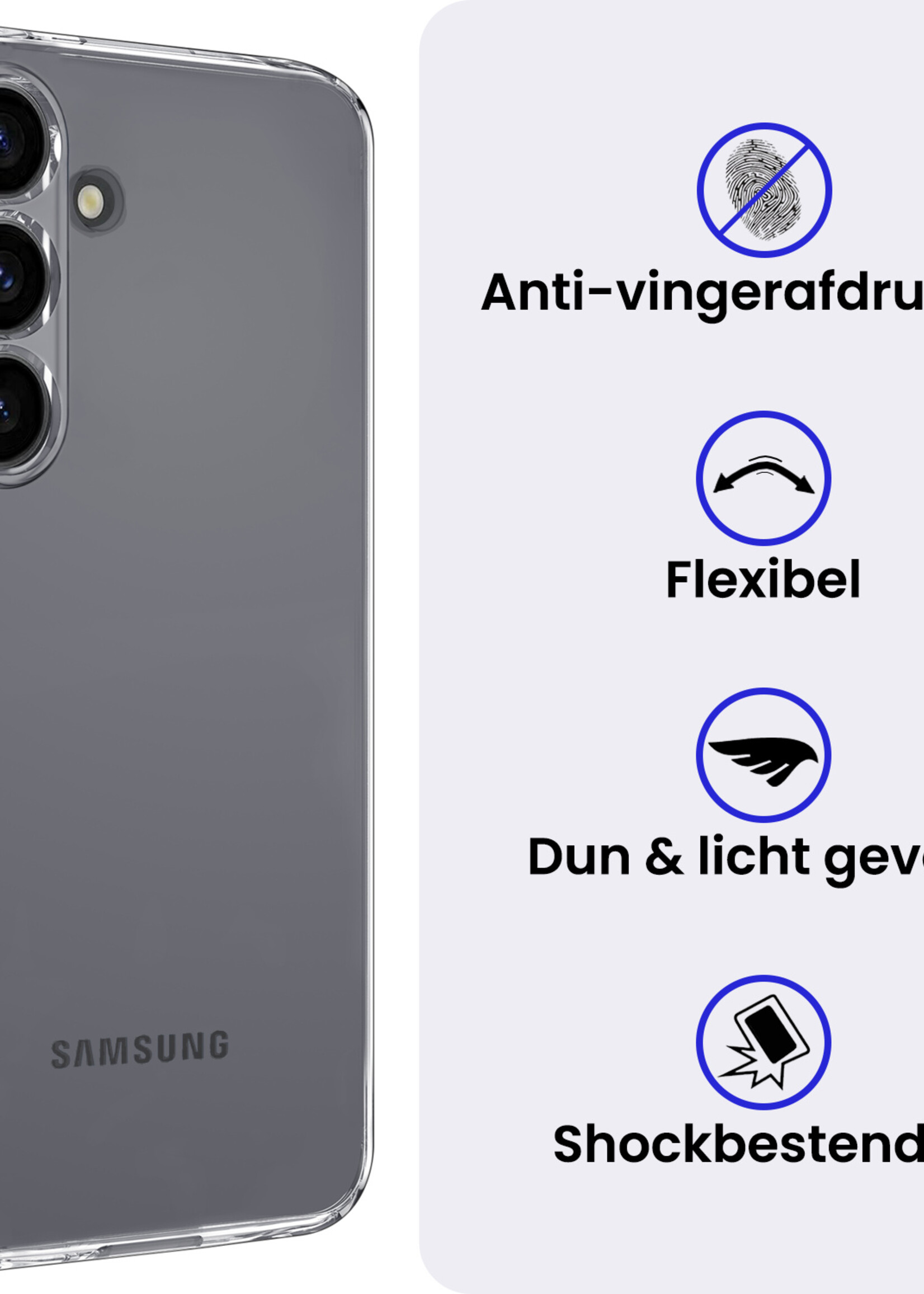 BTH BTH Samsung Galaxy S26 Plus Hoesje Siliconen Met Screenprotector - Transparant