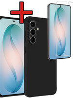 BTH BTH Samsung Galaxy S26 Plus Hoesje Siliconen Met Screenprotector - Zwart