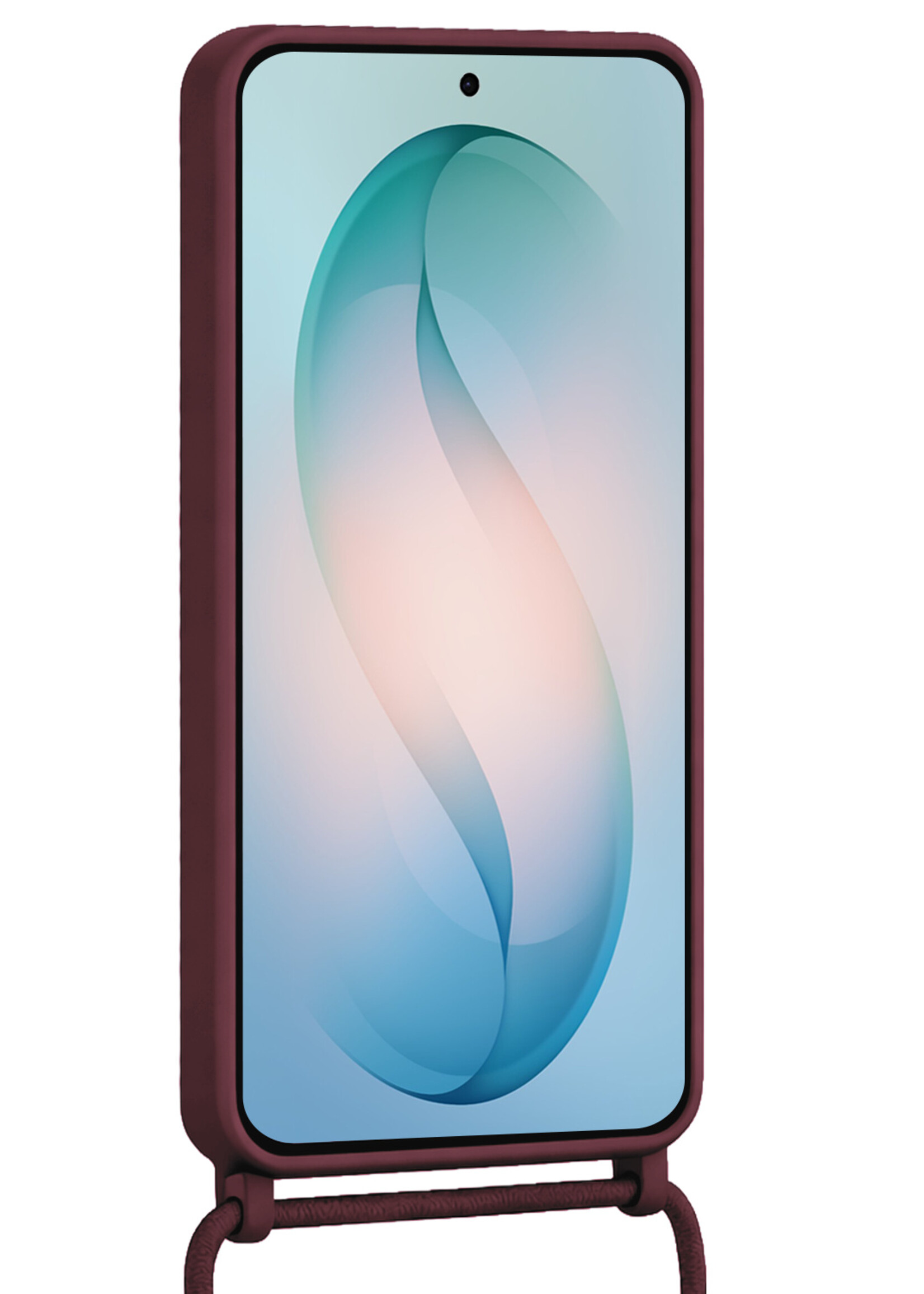 BTH BTH Samsung Galaxy S26 Plus Hoesje Pashouder met Koord Met 2x Screenprotector - Aubergine