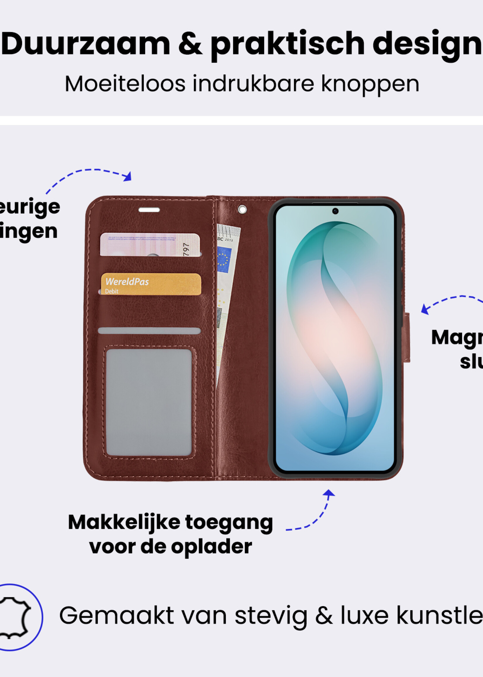 BTH BTH Samsung Galaxy S26 Plus Hoesje Bookcase - Bruin