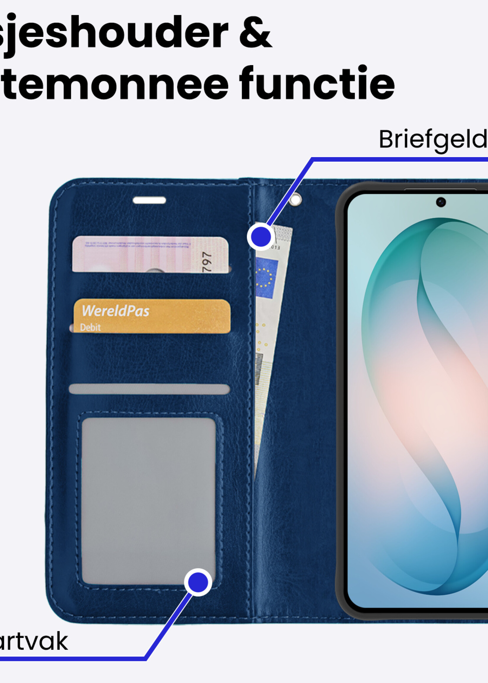 BTH BTH Samsung Galaxy S26 Plus Hoesje Bookcase - Donkerblauw