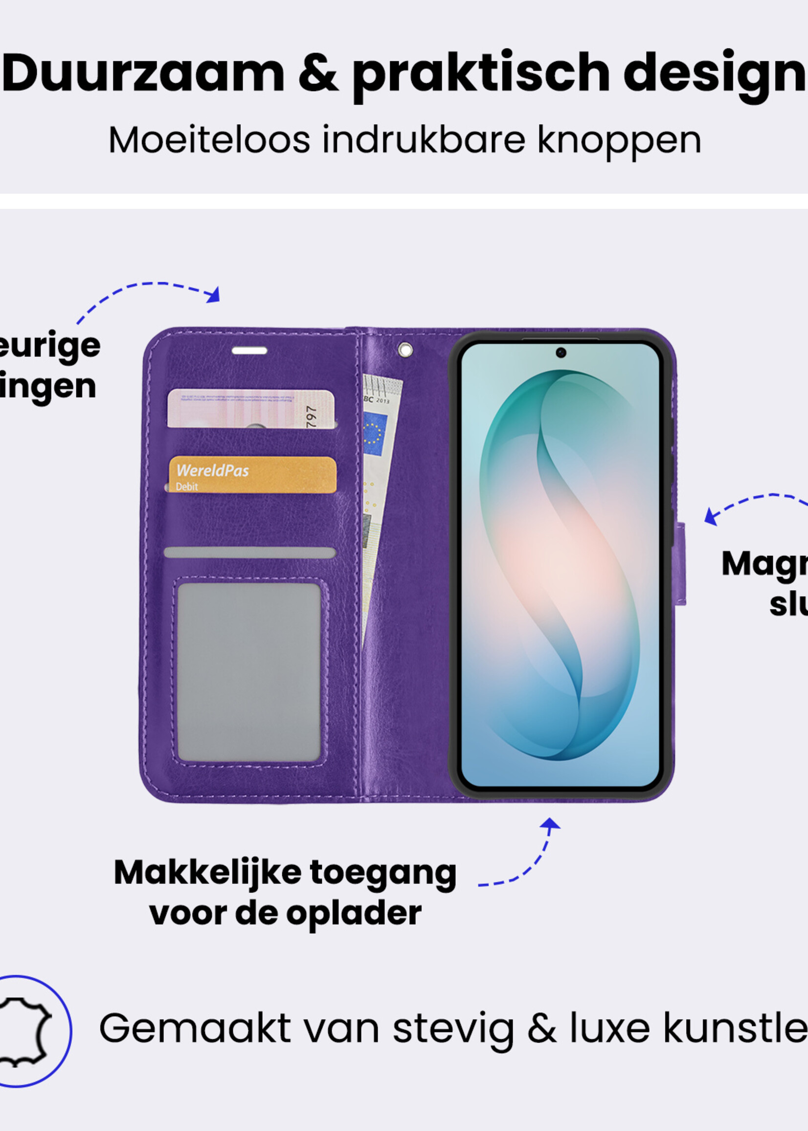 BTH BTH Samsung Galaxy S26 Plus Hoesje Bookcase - Paars