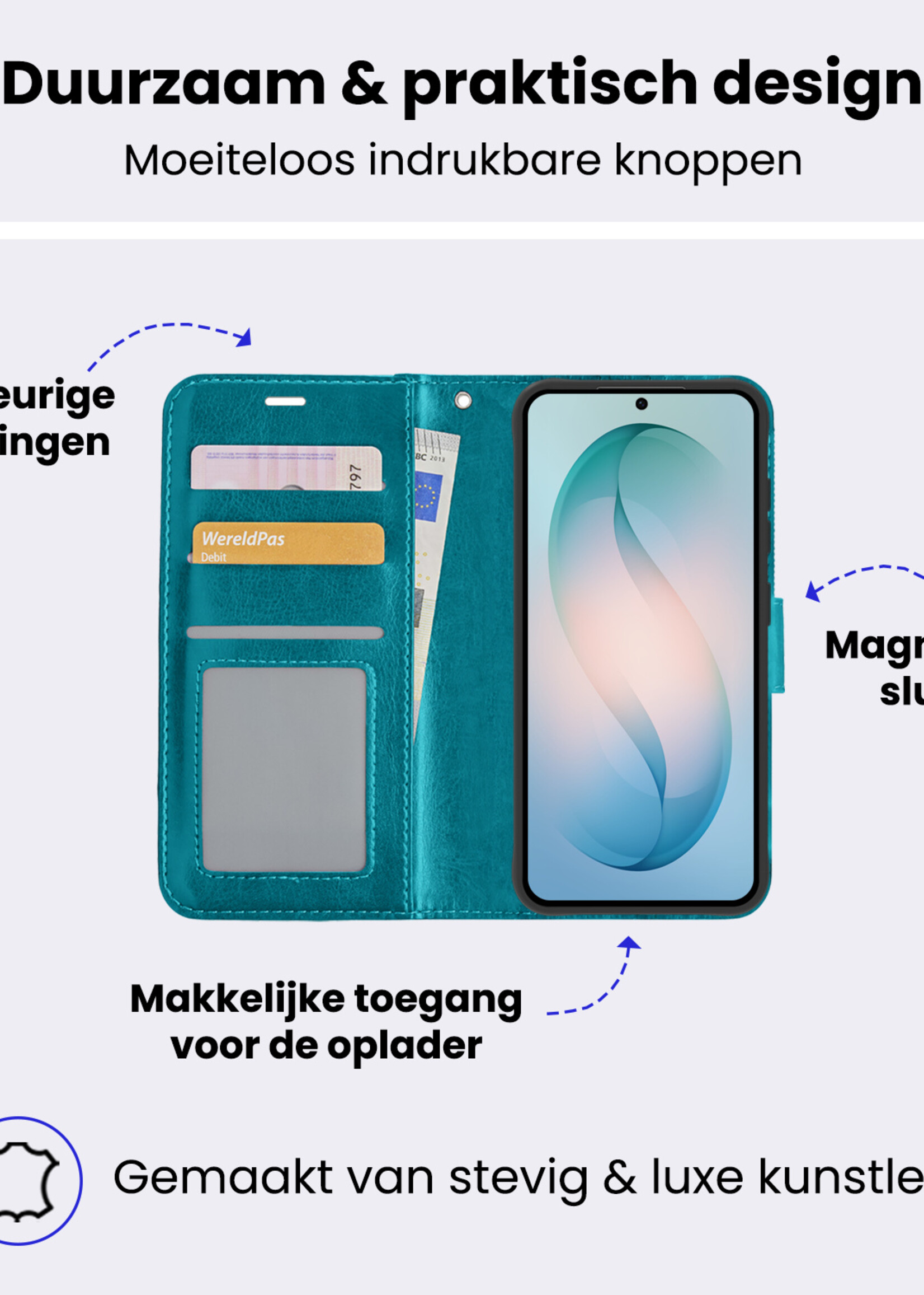 BTH BTH Samsung Galaxy S26 Plus Hoesje Bookcase - Turquoise