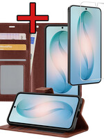 BTH BTH Samsung Galaxy S26 Plus Hoesje Bookcase Met Screenprotector - Bruin