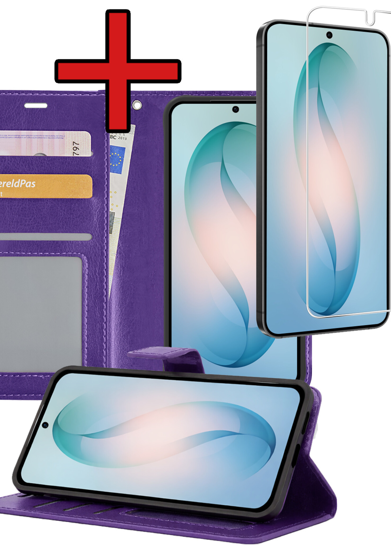 BTH BTH Samsung Galaxy S26 Plus Hoesje Bookcase Met Screenprotector - Paars