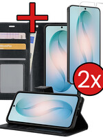 BTH BTH Samsung Galaxy S26 Plus Hoesje Bookcase Met 2x Screenprotector - Zwart