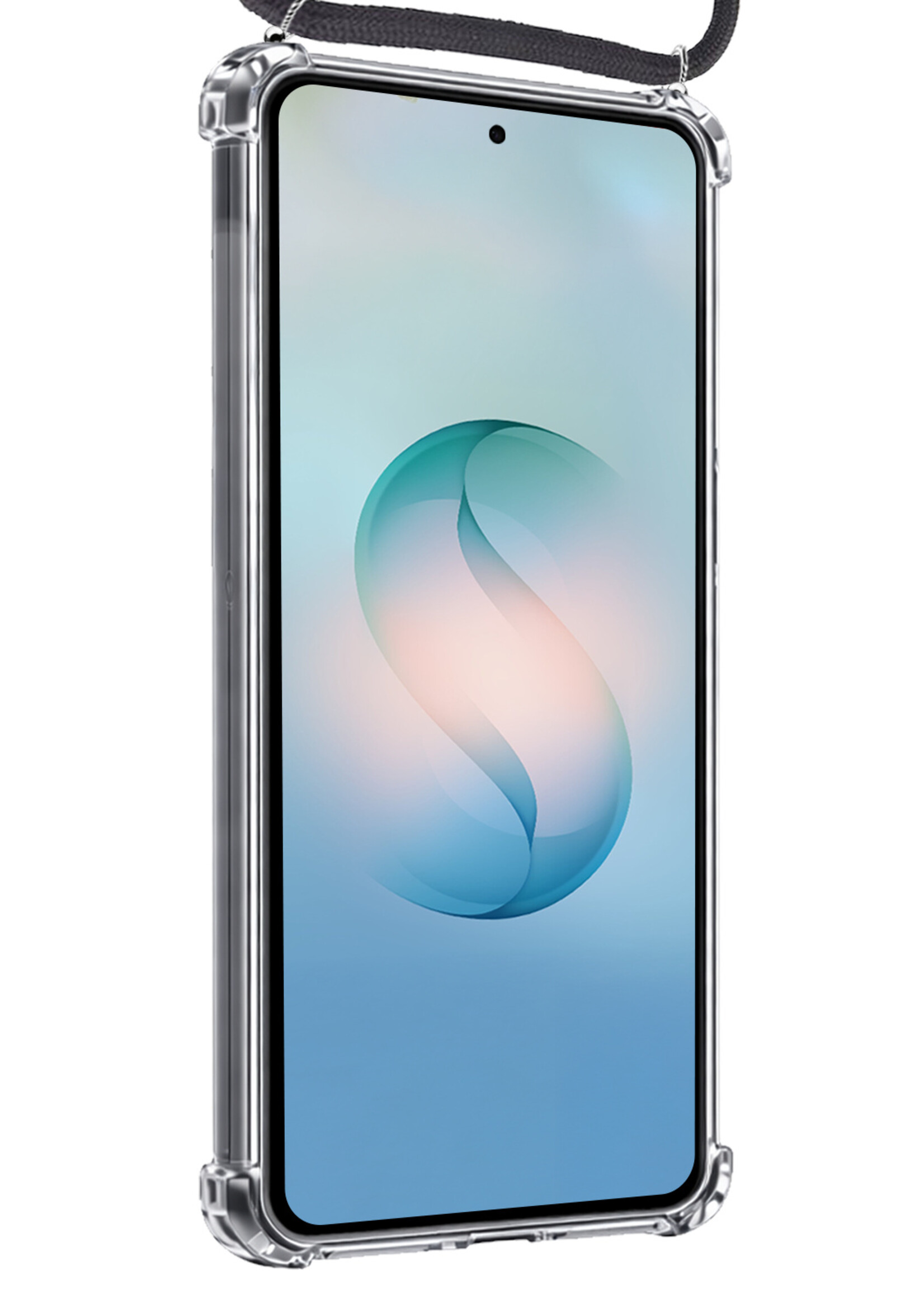 BTH BTH Samsung Galaxy S26 Ultra Hoesje Transparant Shockproof Met Zwart Koord