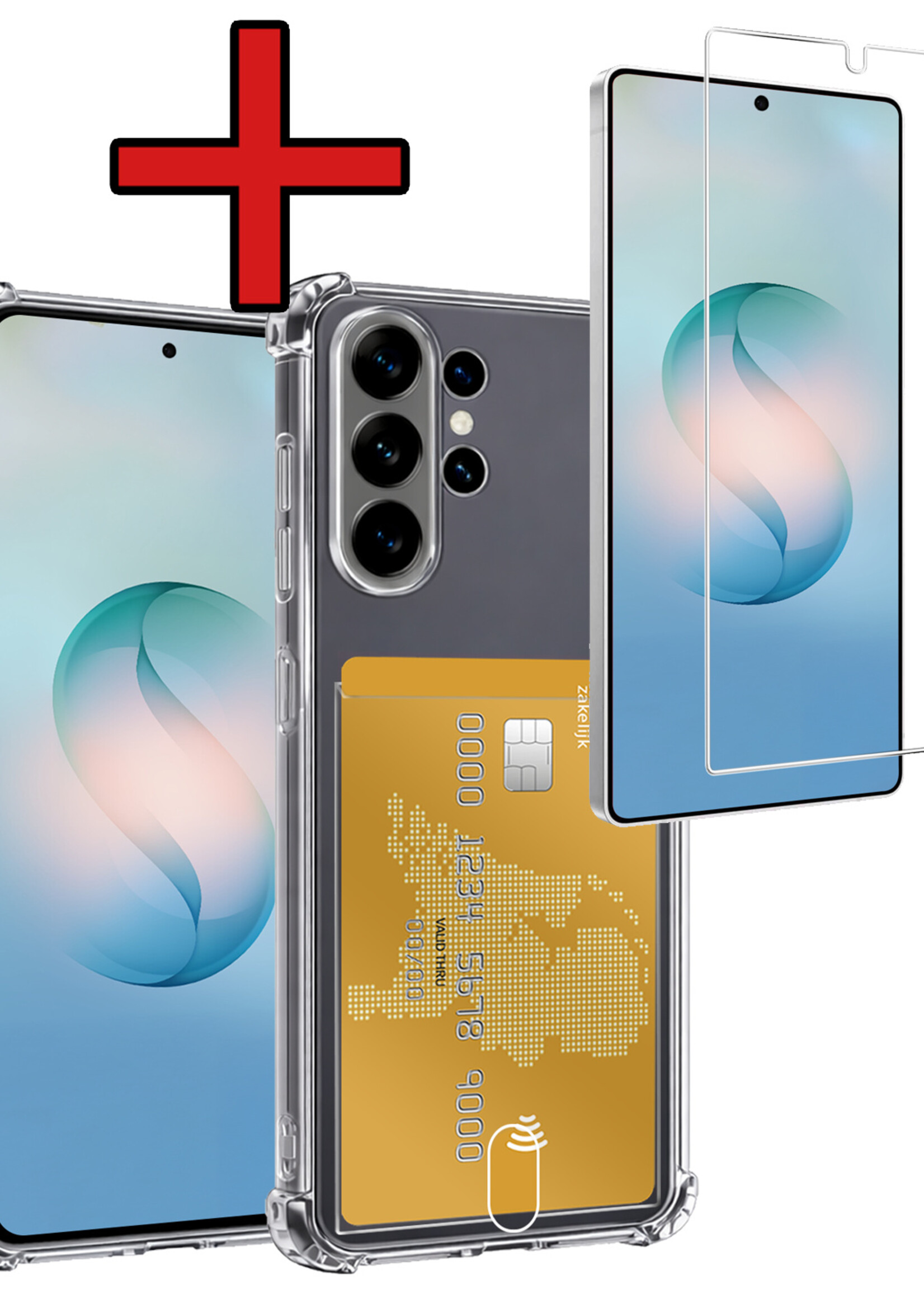 BTH BTH Samsung Galaxy S26 Ultra Hoesje Pashouder Met Screenprotector