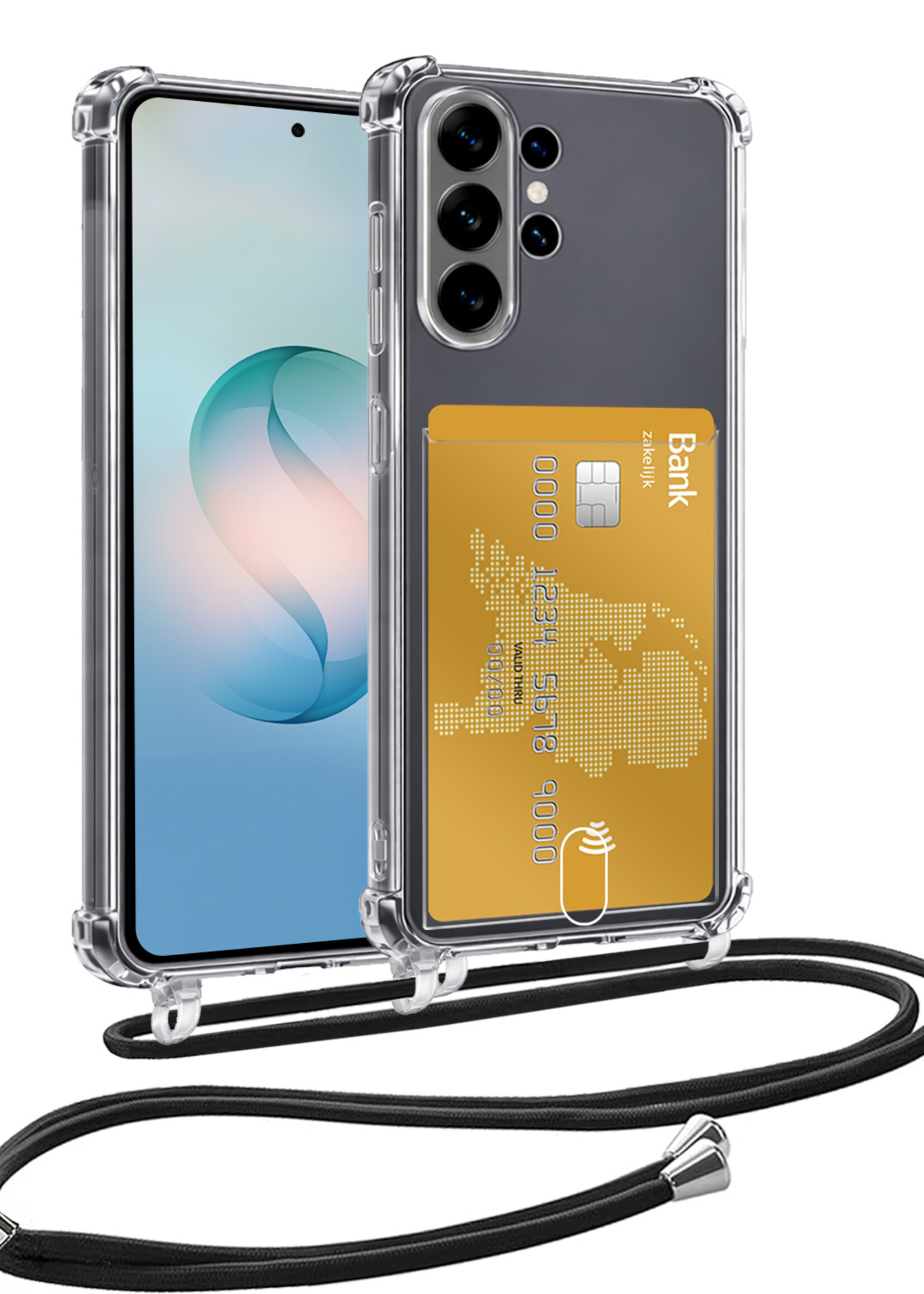 BTH BTH Samsung Galaxy S26 Ultra Hoesje Pashouder met Koord