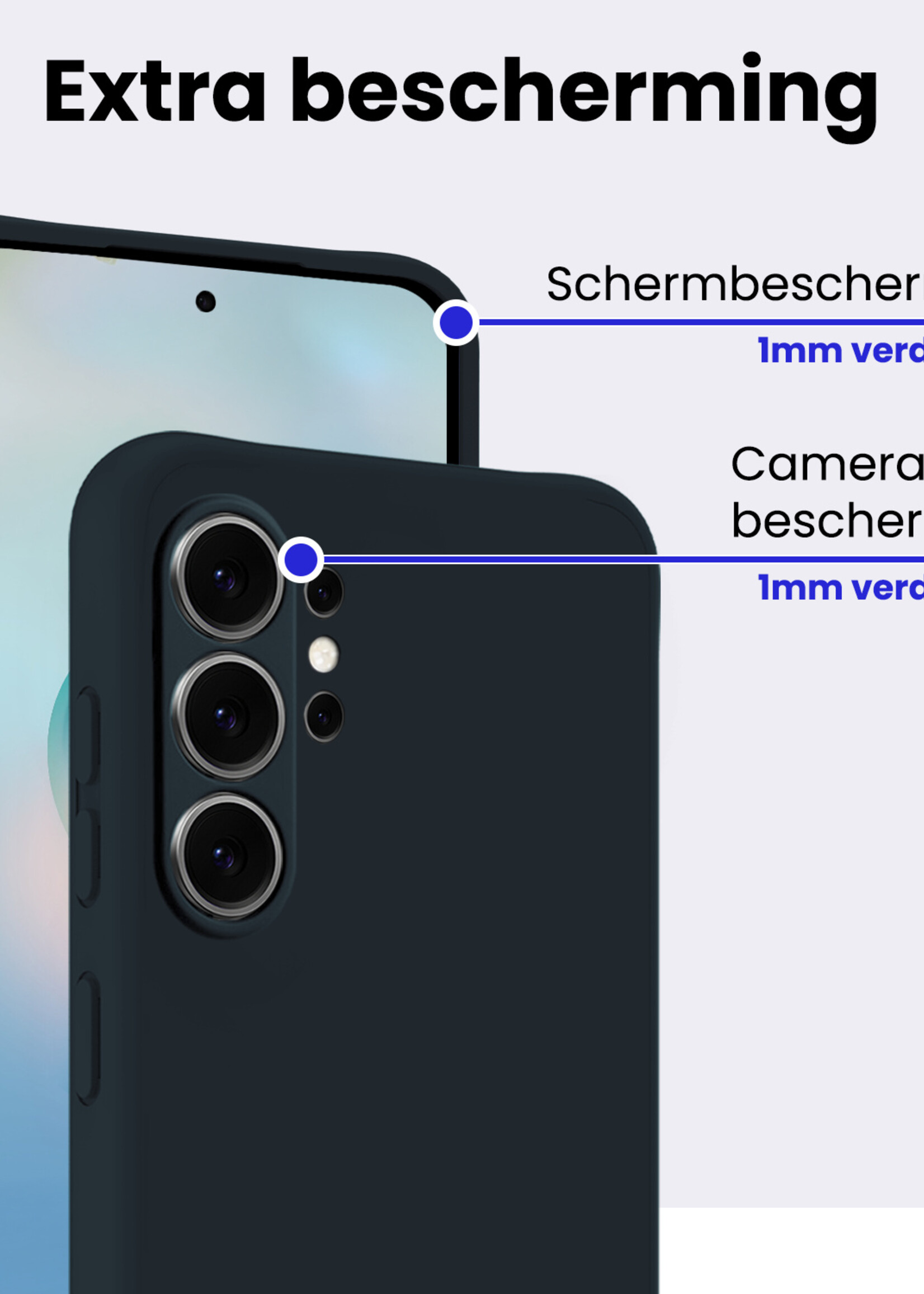 BTH BTH Samsung Galaxy S26 Ultra Hoesje Siliconen - Donkerblauw