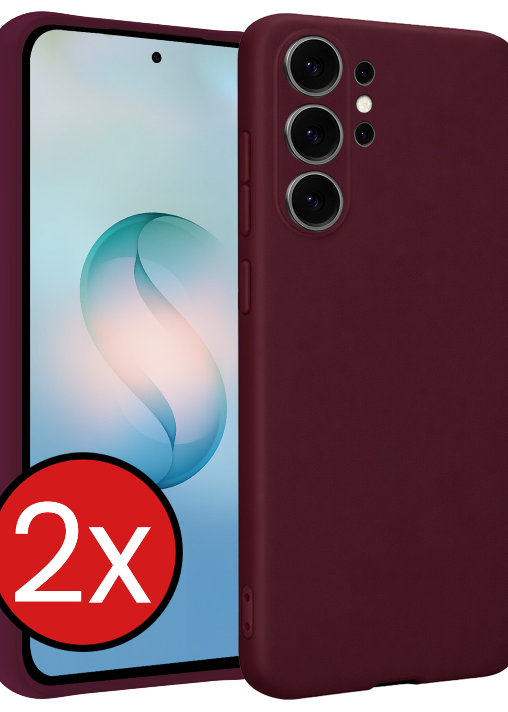 BTH BTH Samsung Galaxy S26 Ultra Hoesje Siliconen - Aubergine - 2 PACK