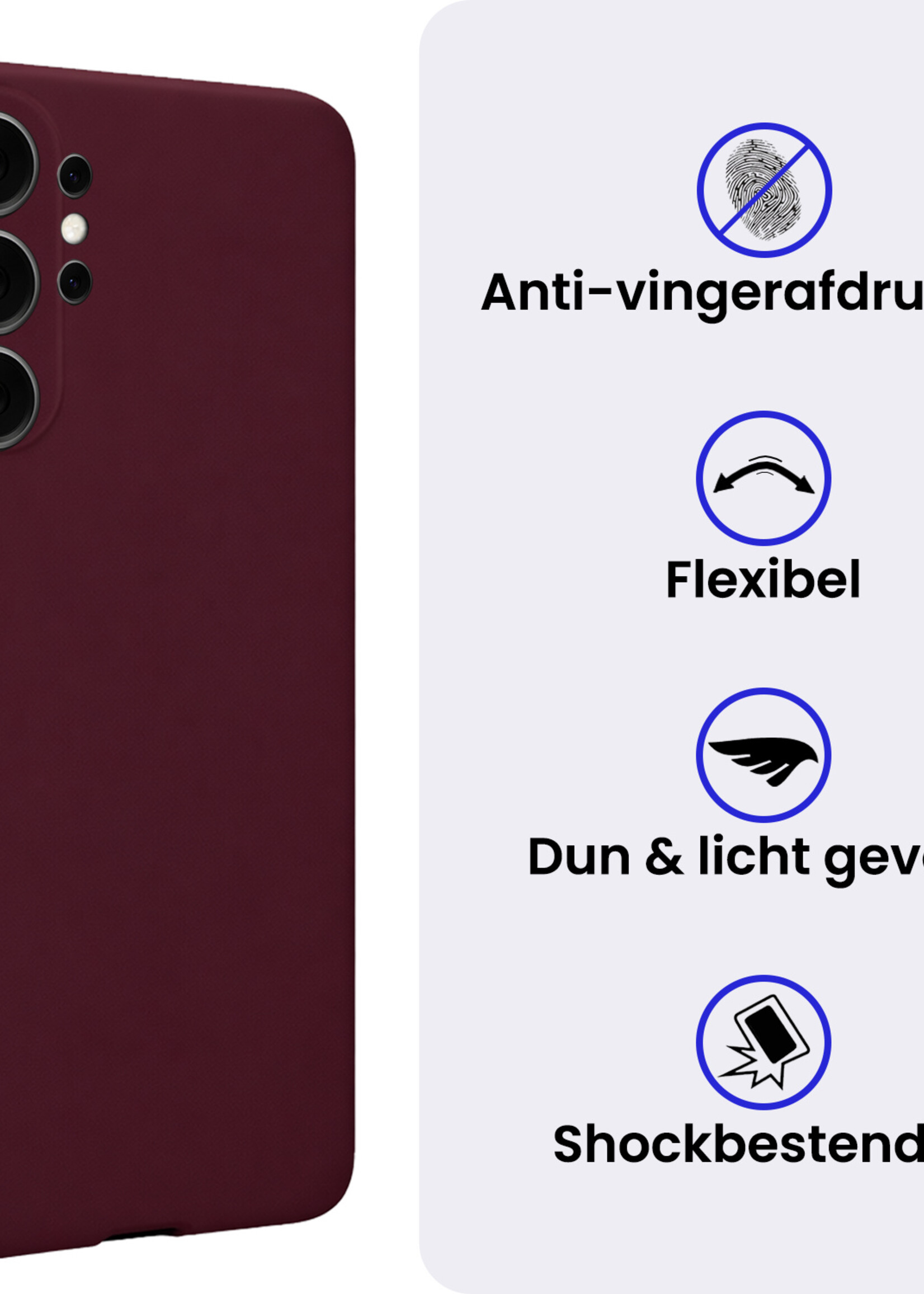 BTH BTH Samsung Galaxy S26 Ultra Hoesje Siliconen - Aubergine - 2 PACK