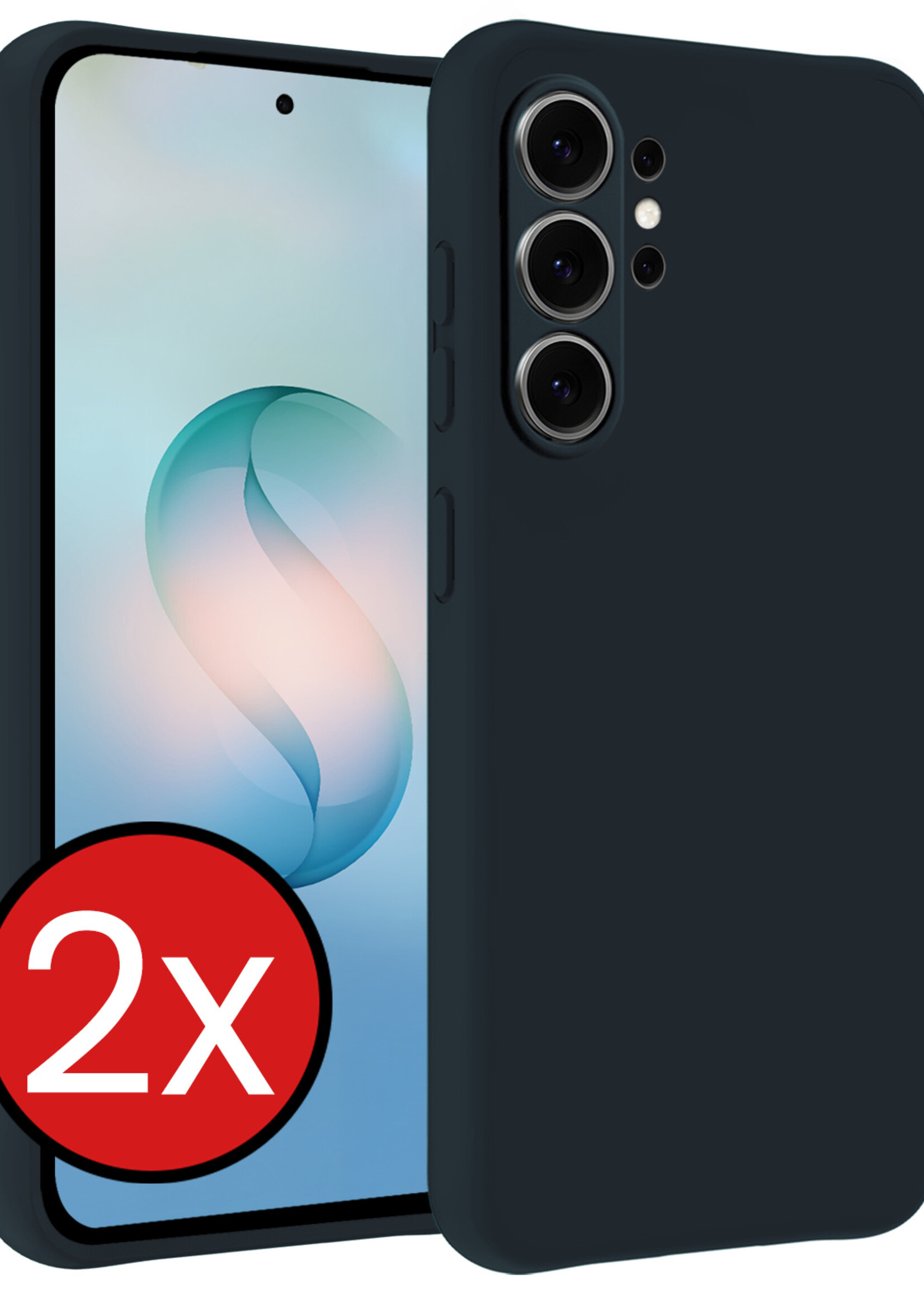 BTH BTH Samsung Galaxy S26 Ultra Hoesje Siliconen - Donkerblauw - 2 PACK