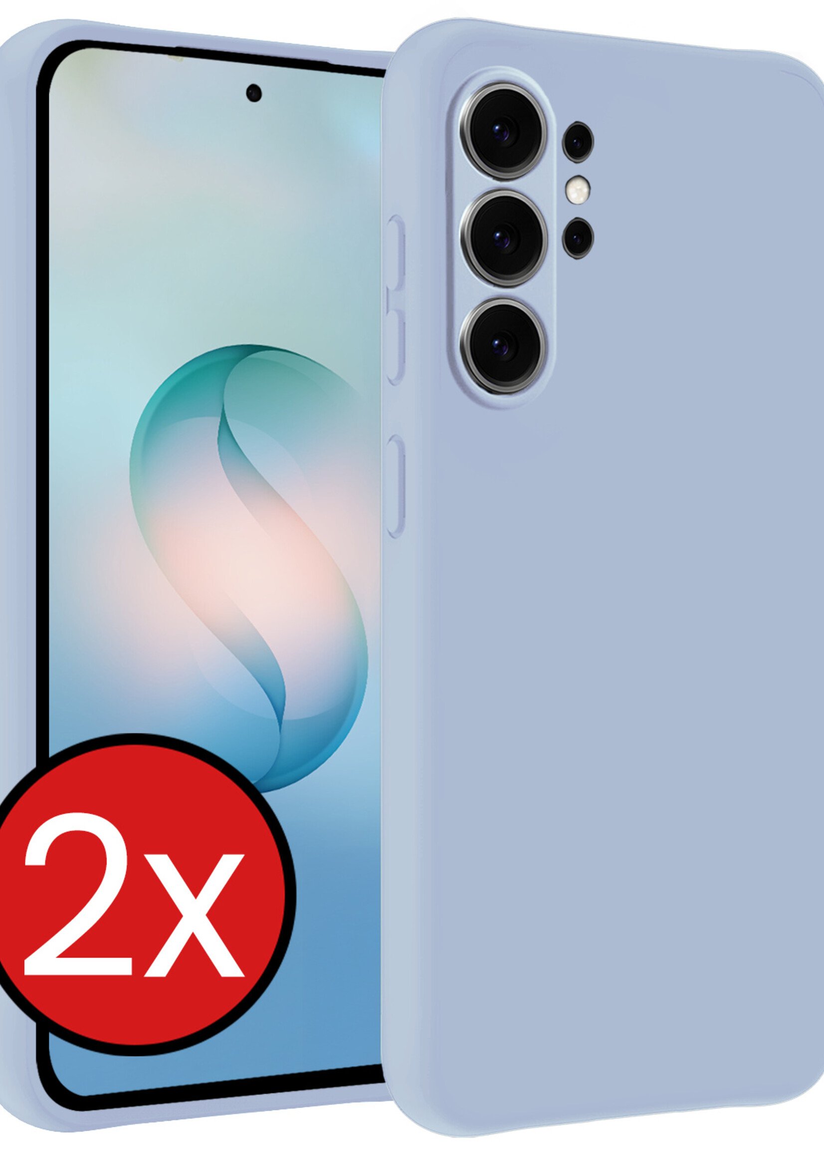 BTH BTH Samsung Galaxy S26 Ultra Hoesje Siliconen - Lichtblauw - 2 PACK