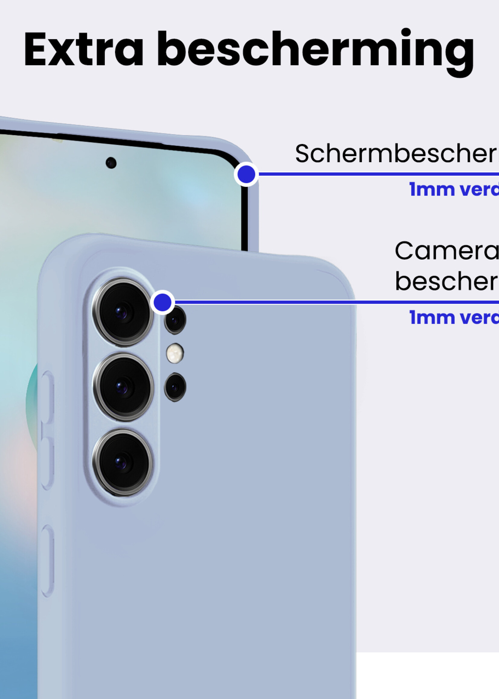 BTH BTH Samsung Galaxy S26 Ultra Hoesje Siliconen - Lichtblauw - 2 PACK