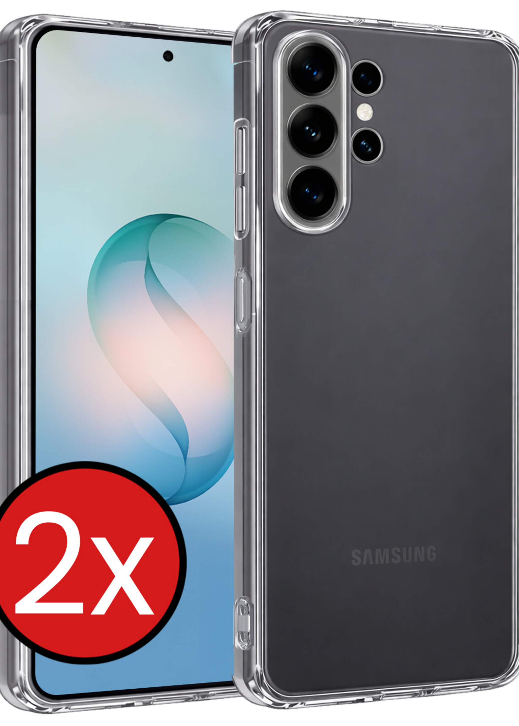 BTH BTH Samsung Galaxy S26 Ultra Hoesje Siliconen - Transparant - 2 PACK