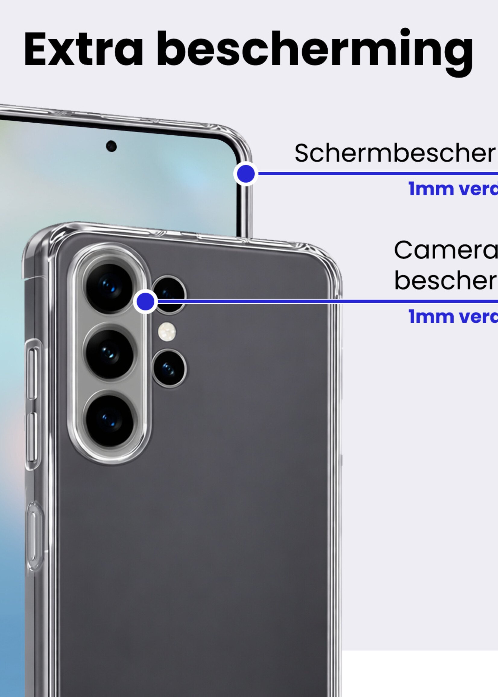 BTH BTH Samsung Galaxy S26 Ultra Hoesje Siliconen - Transparant - 2 PACK