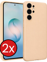 BTH BTH Samsung Galaxy S26 Ultra Hoesje Siliconen - Zand - 2 PACK