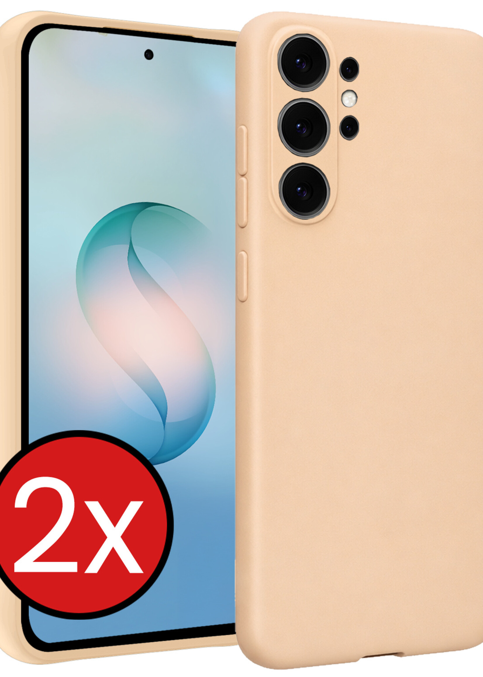 BTH BTH Samsung Galaxy S26 Ultra Hoesje Siliconen - Zand - 2 PACK