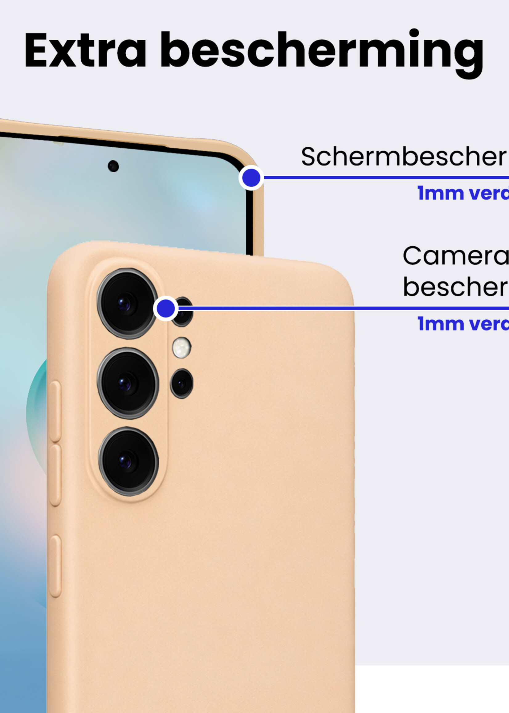 BTH BTH Samsung Galaxy S26 Ultra Hoesje Siliconen - Zand - 2 PACK