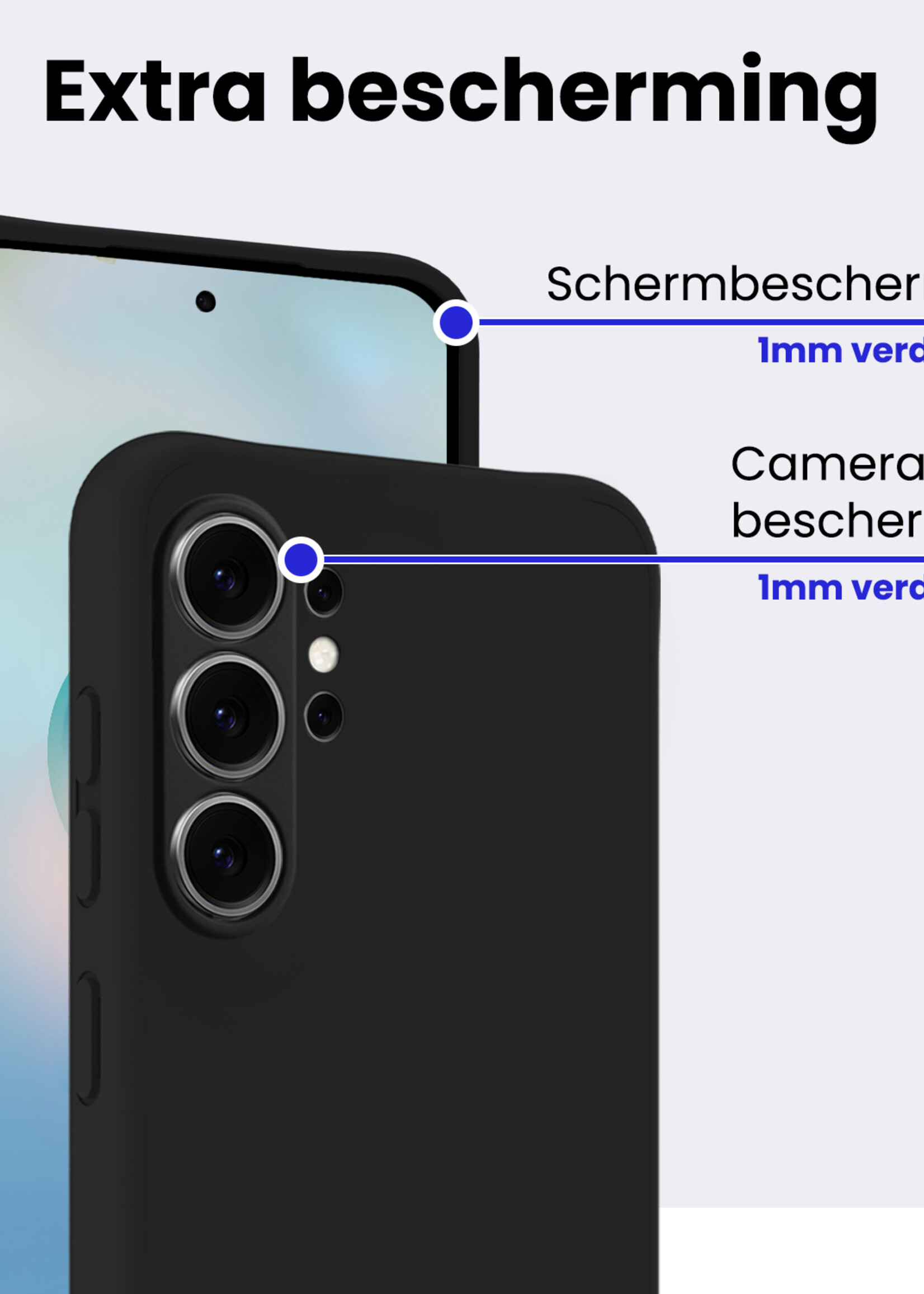 BTH BTH Samsung Galaxy S26 Ultra Hoesje Siliconen - Zwart - 2 PACK