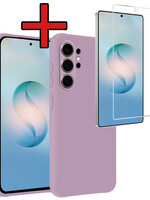BTH BTH Samsung Galaxy S26 Ultra Hoesje Siliconen Met Screenprotector - Lila