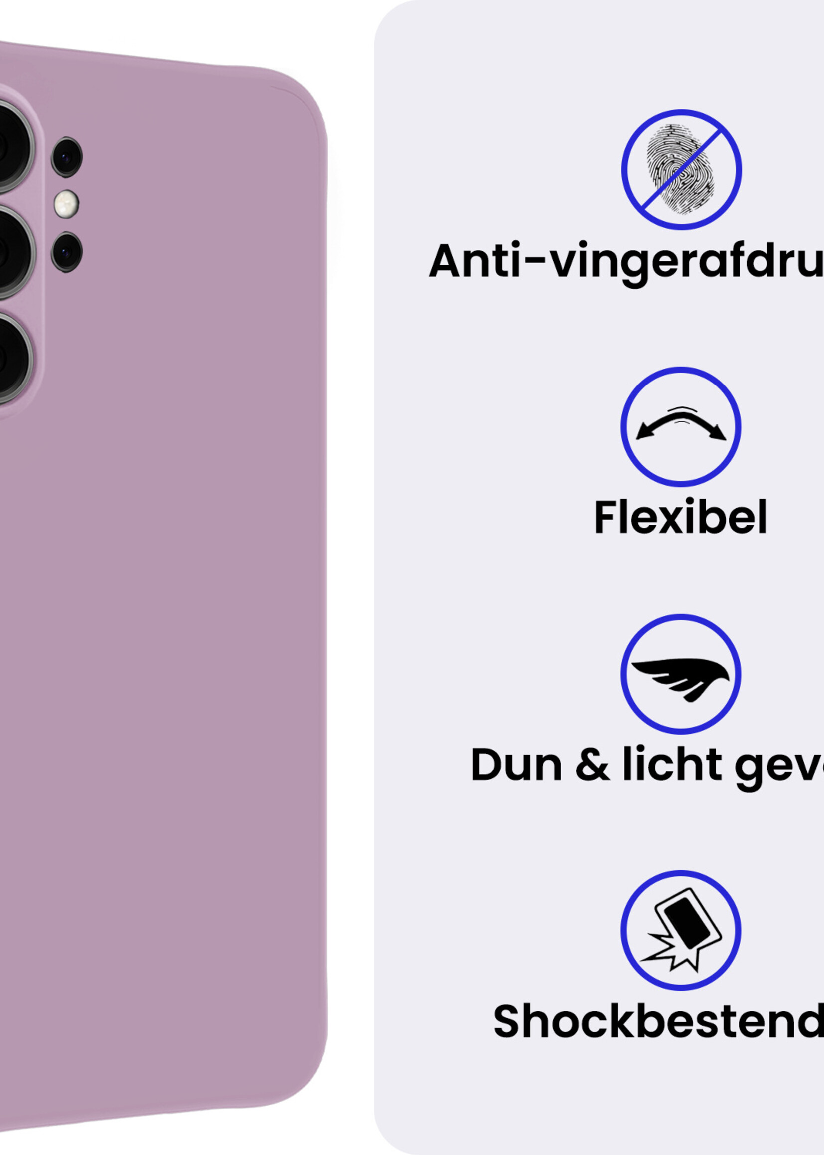 BTH BTH Samsung Galaxy S26 Ultra Hoesje Siliconen Met Screenprotector - Lila