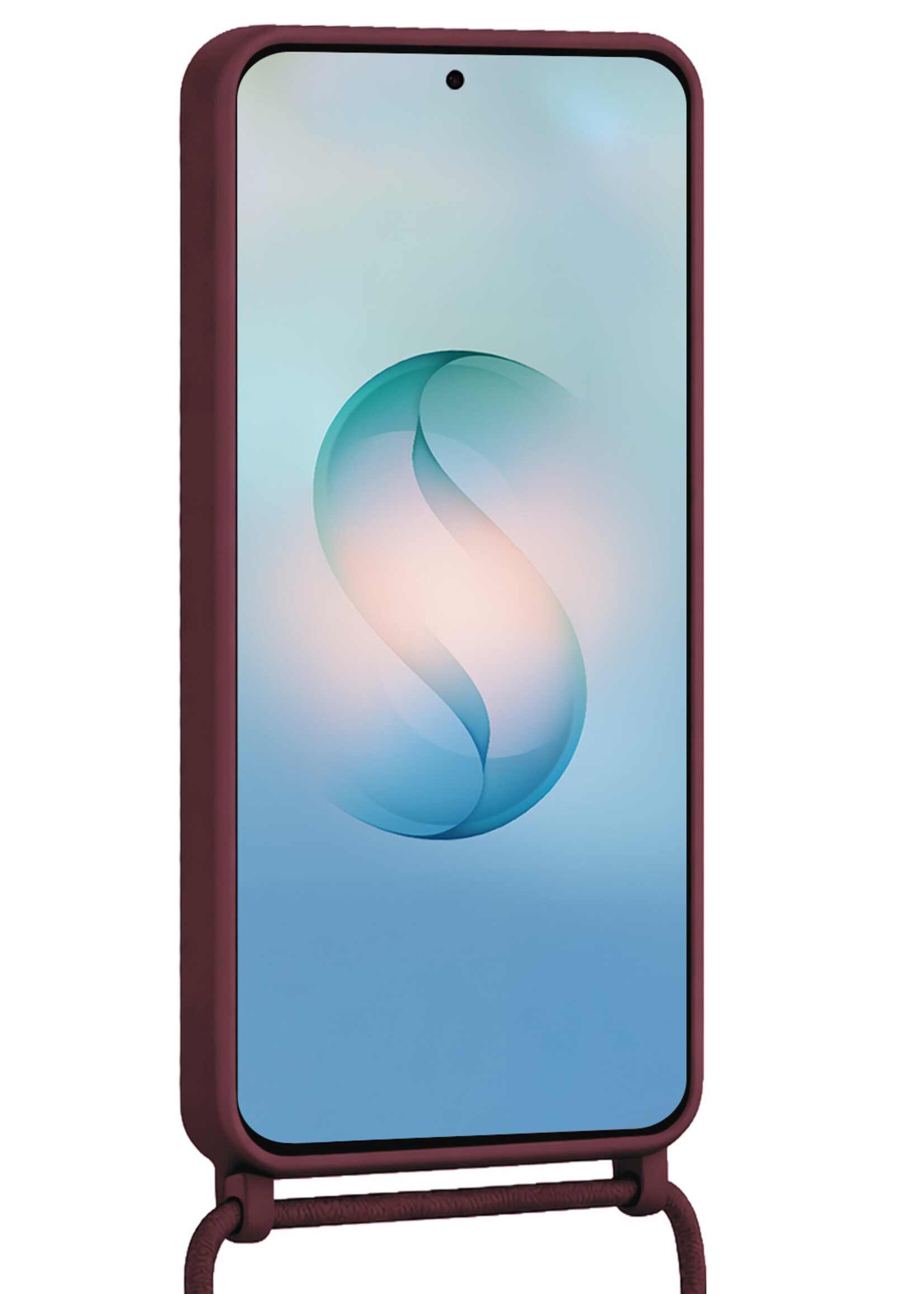 BTH BTH Samsung Galaxy S26 Ultra Hoesje Pashouder met Koord Met Screenprotector - Aubergine