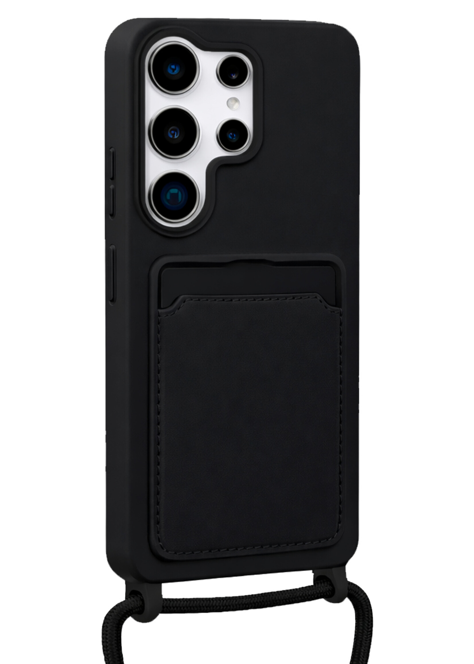 BTH BTH Samsung Galaxy S26 Ultra Hoesje Pashouder met Koord - Zwart