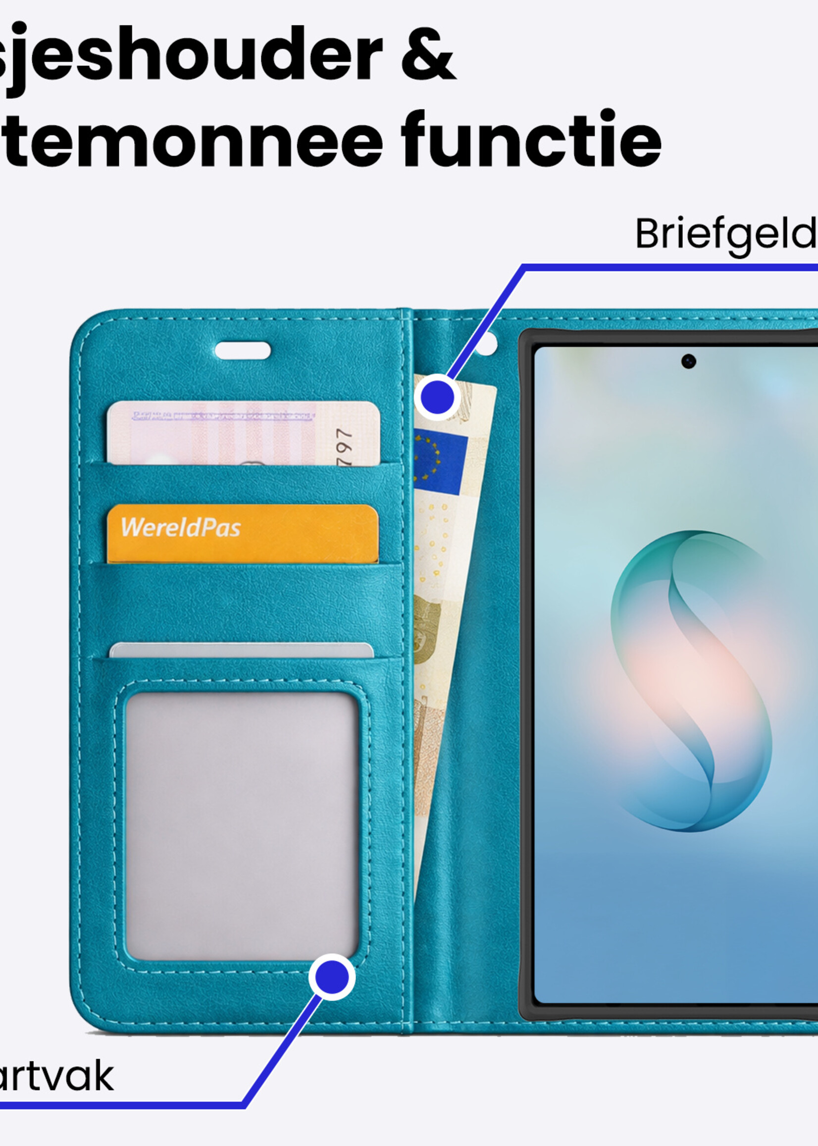 BTH BTH Samsung Galaxy S26 Ultra Hoesje Bookcase - Turquoise