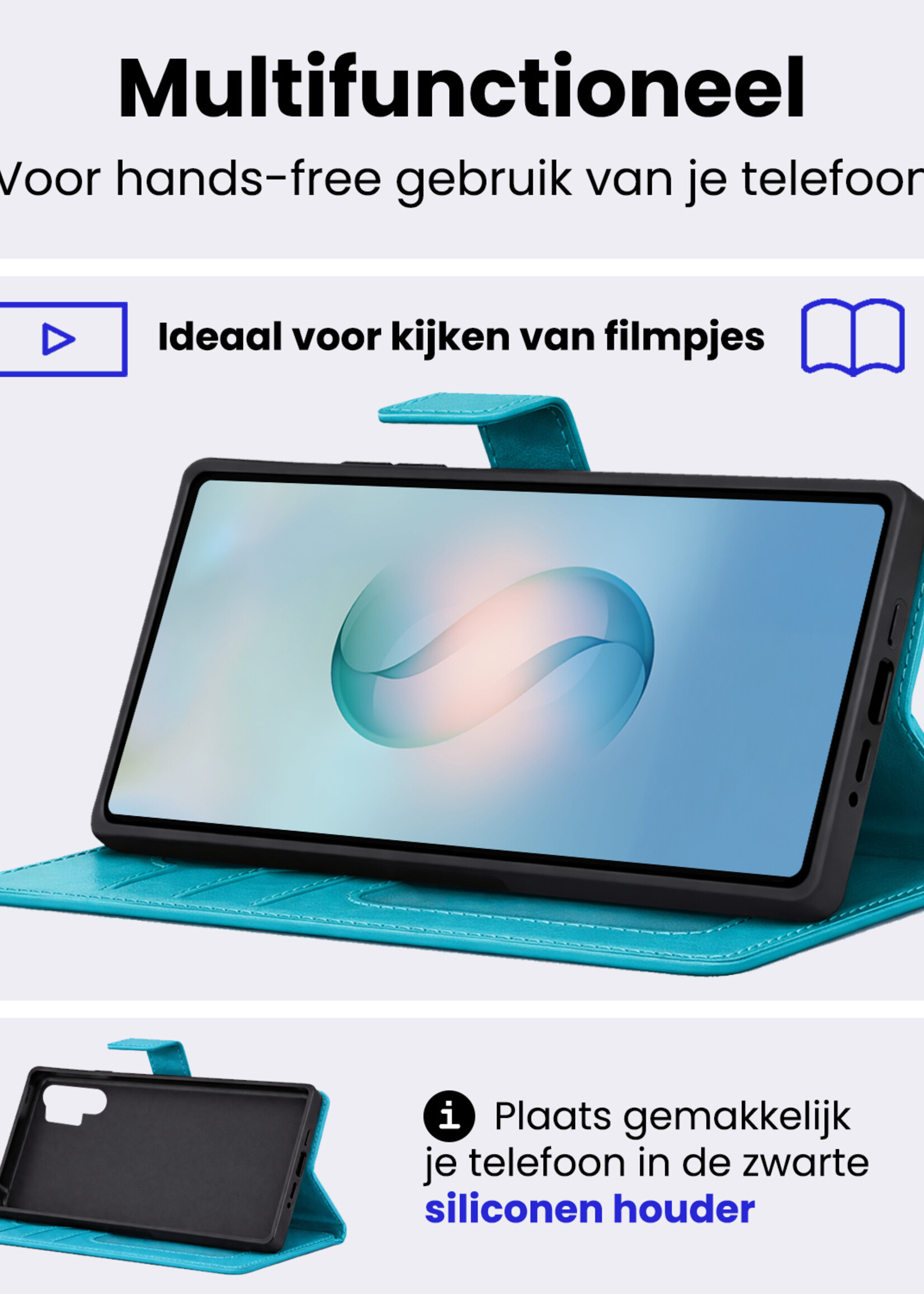 BTH BTH Samsung Galaxy S26 Ultra Hoesje Bookcase - Turquoise