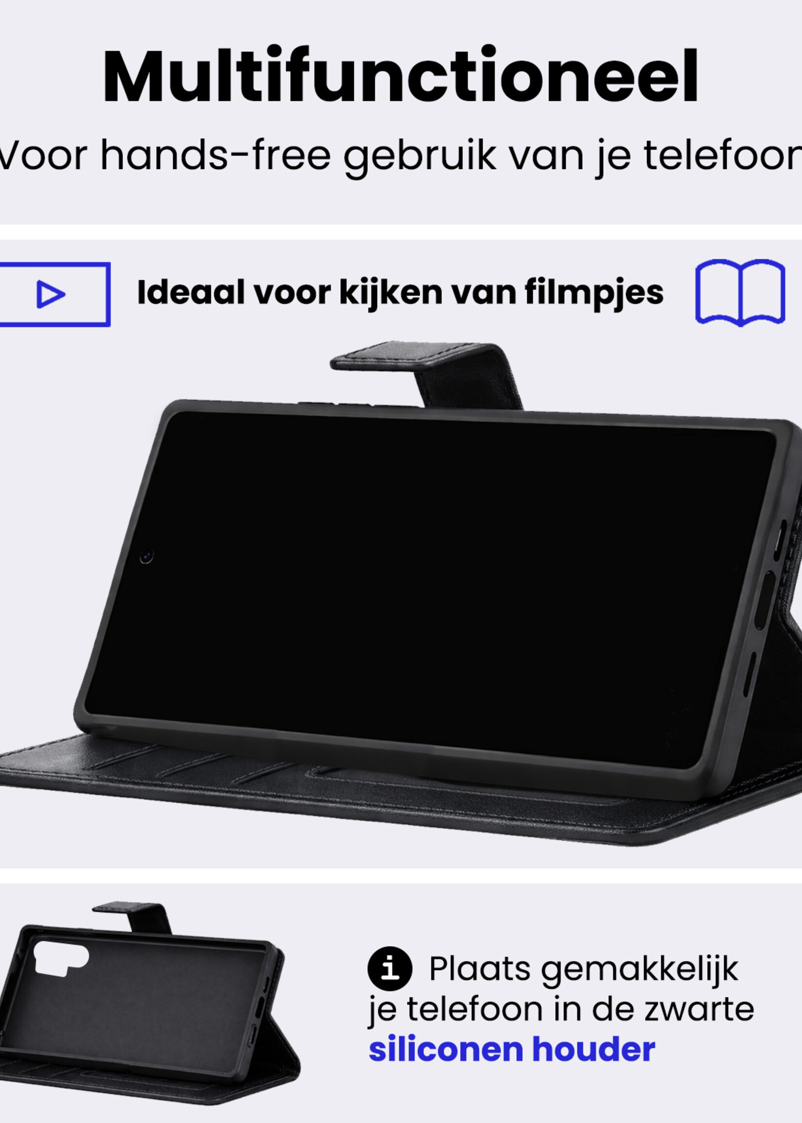 BTH BTH Samsung Galaxy S26 Ultra Hoesje Bookcase - Zwart